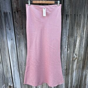 NWT Anthropologie The Tilda Maxi Slip Skirt Linen Edition Pink Rose S